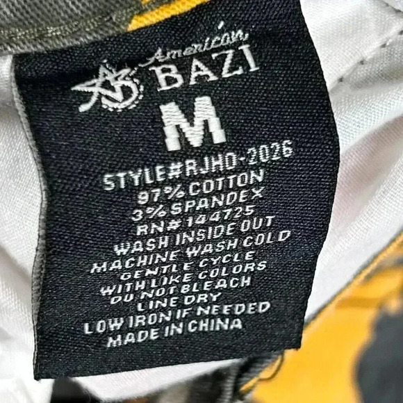 American Bazi Size Medium Bib Overalls Camouflage Streetwear Jumpsuit Yellow Gra - Picture 12 of 13